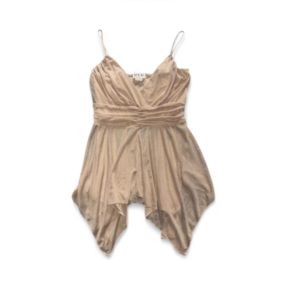 MKM Designs Sparkly Gold Y2K top